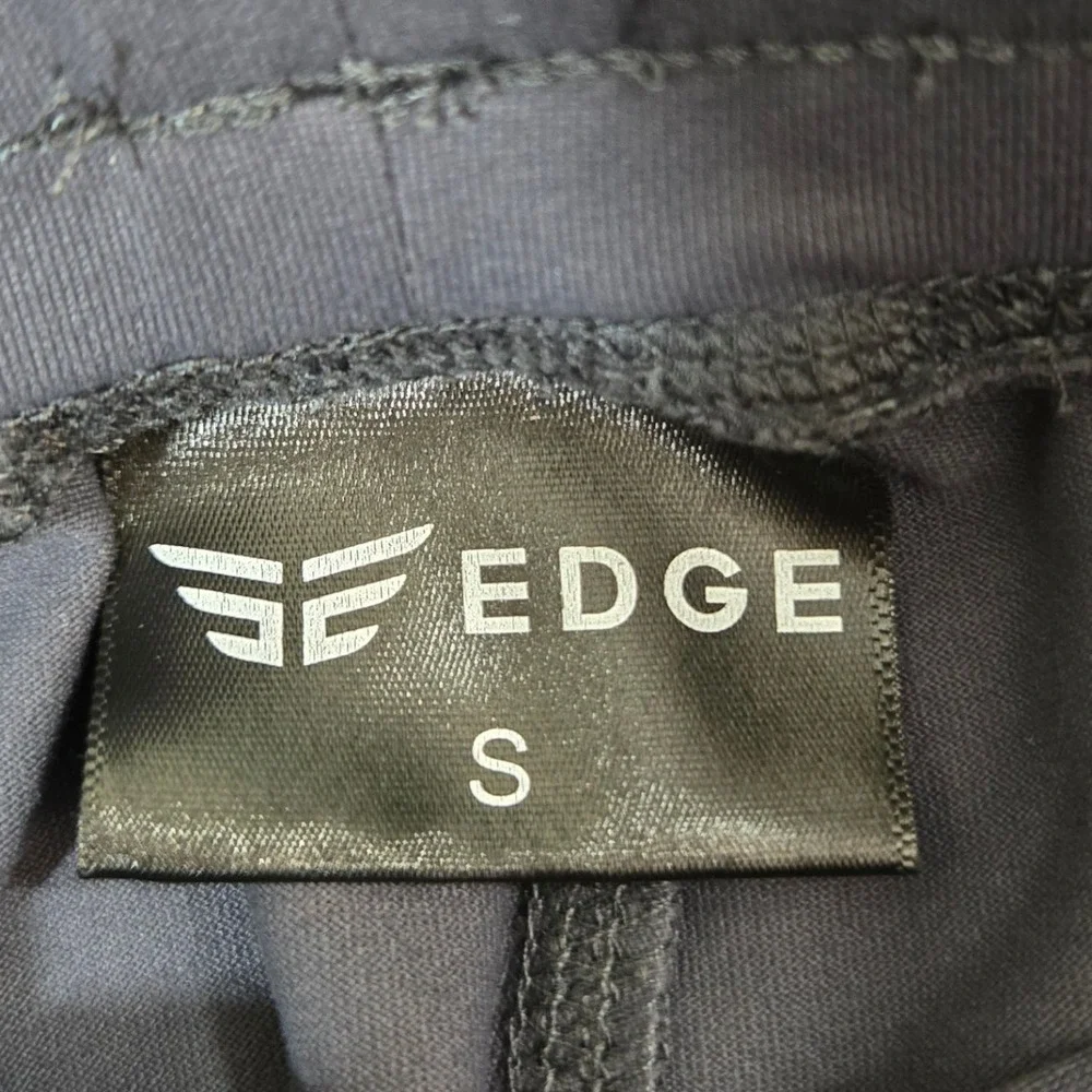 Edge Lifestyle Mens Small Black Technical Stretch Jogger Tapered‎ Gym Pants S